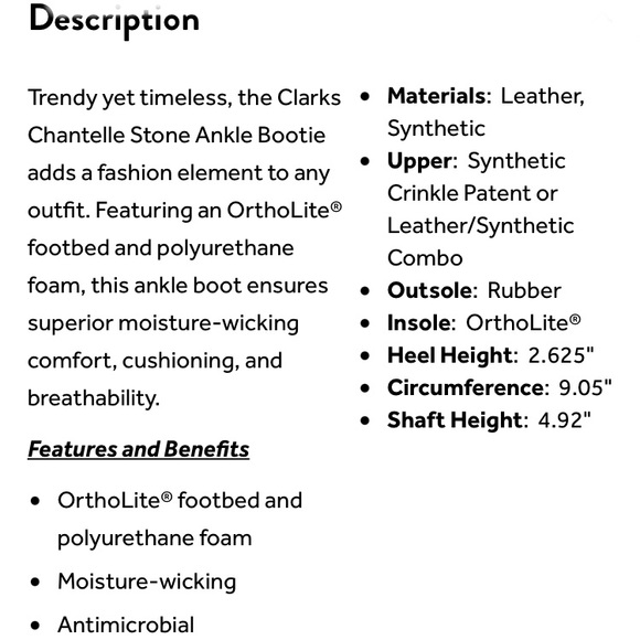 🍁Clarks Chantelle Stone Ankle Bootie - Picture 7 of 10